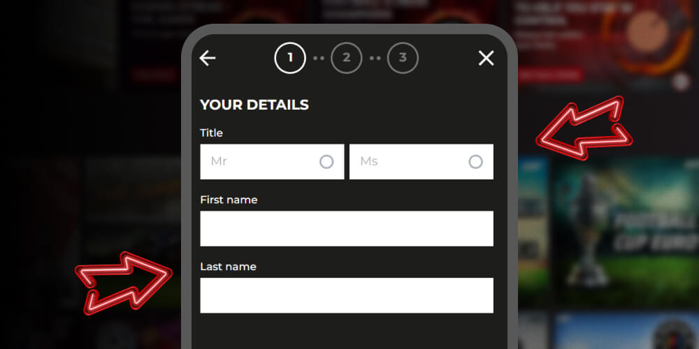fill in personal information